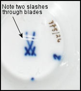 Meissen porcelain factory slash marks