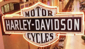 Harley-Davidson porcelain-and-neon sign